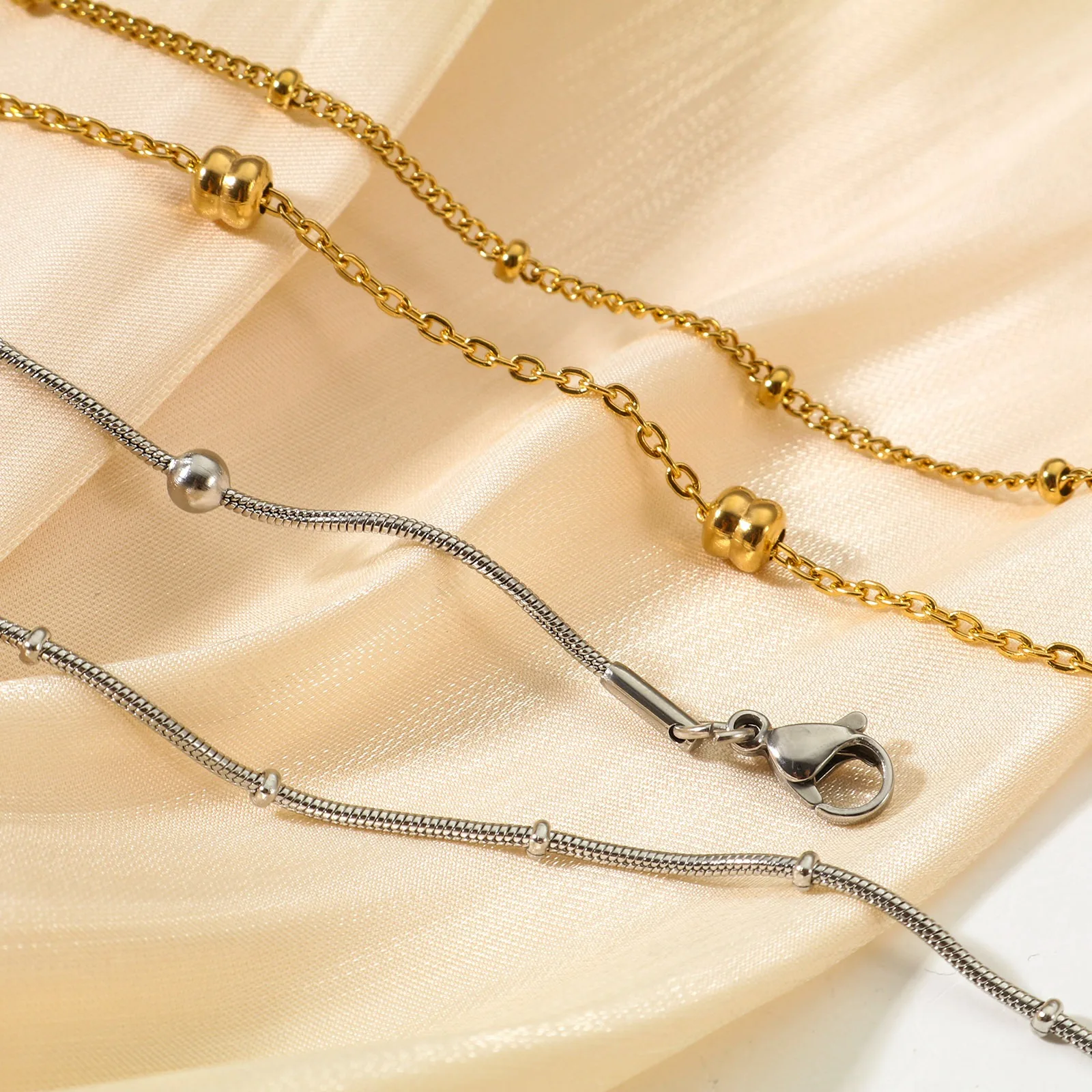 Anklet Bracelet Silver Color/Gold Color Golden Round Charm 304 Stainless Steel For Women Jewelry Barefoot Chain 1 Piece