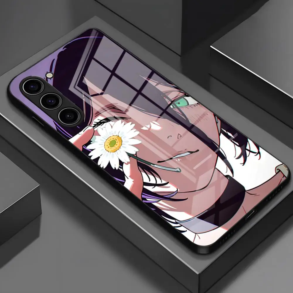 Chic Chainsaw Man Reze Design Glass Phone Case