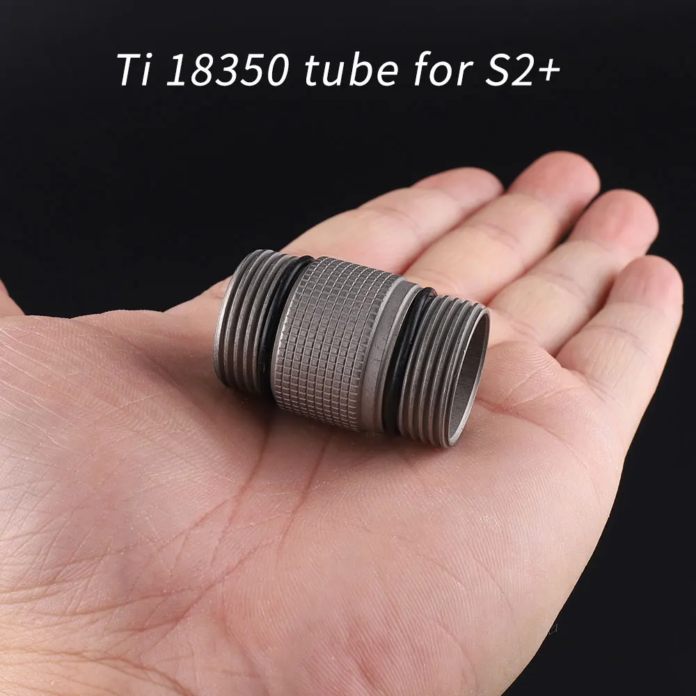 titanium 18350 short tube for S2+ flashlight rectangular thread led flashlight led flashlights led torch light