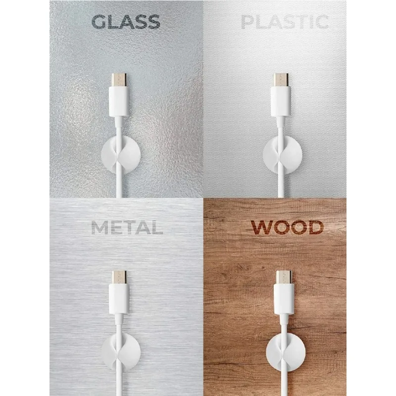 Cable Organizer 6Pcs Cable Clip Desk Tidy Organiser Winder Wire Cord USB Charger Cord Holder Organizer Fixed Clasp