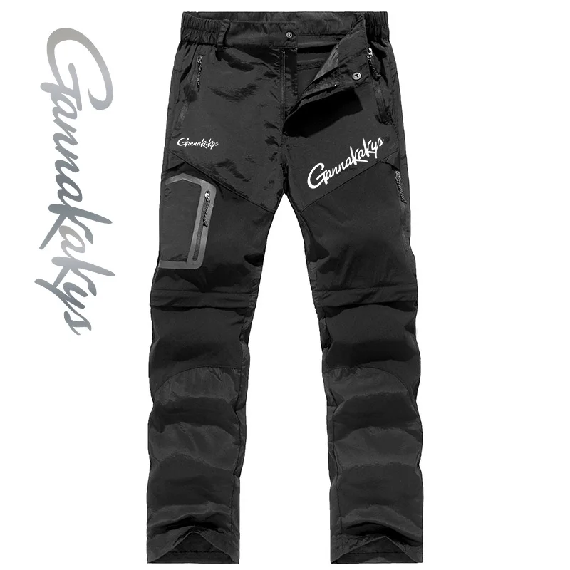 Summer Men's Fishing Pants for Windproof Hiking Removable Fishing Pants for Sports Breathable Running Travel