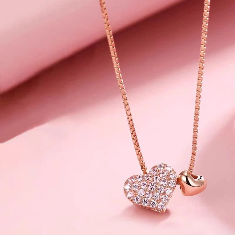 Sterling Silver Heart Pendant Necklace - Romantic Charm Jewelry for Women