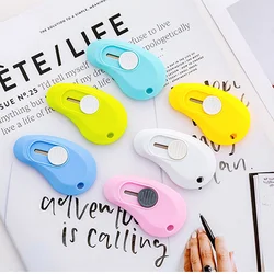 Couteau utilitaire coupe papier couleur bonbon en forme de goutte, Mini Gadget Portable mignon outils pour étudiants fournitures de papeterie de bureau 1/2 pièces 
