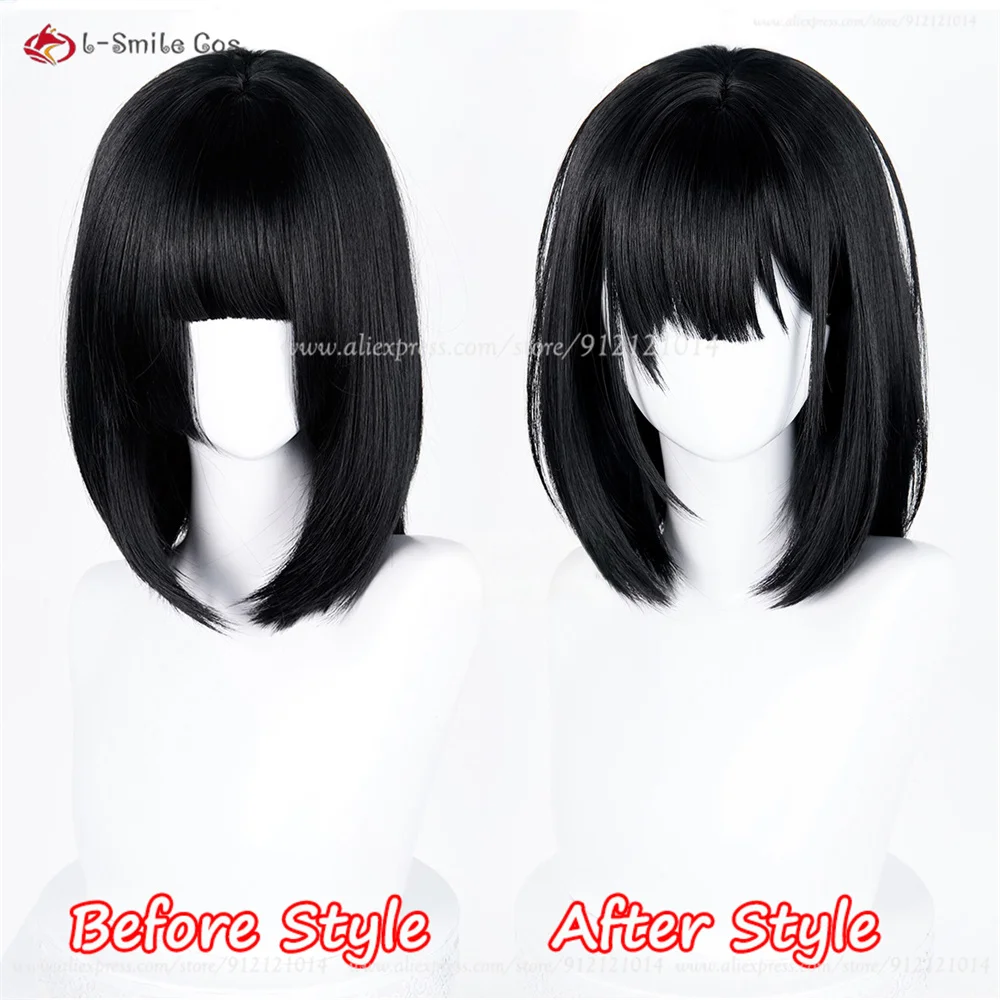 Qiao Ling Rin Jo Cosplay Perücke Schwarz Synthetik Hitzeresistent Anime Halloween 4