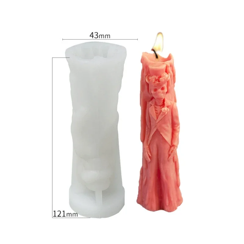 6 Moules à Bougies Fantômes Halloween En Silicone - Pour Résine, Plâtre, Cire, Argile