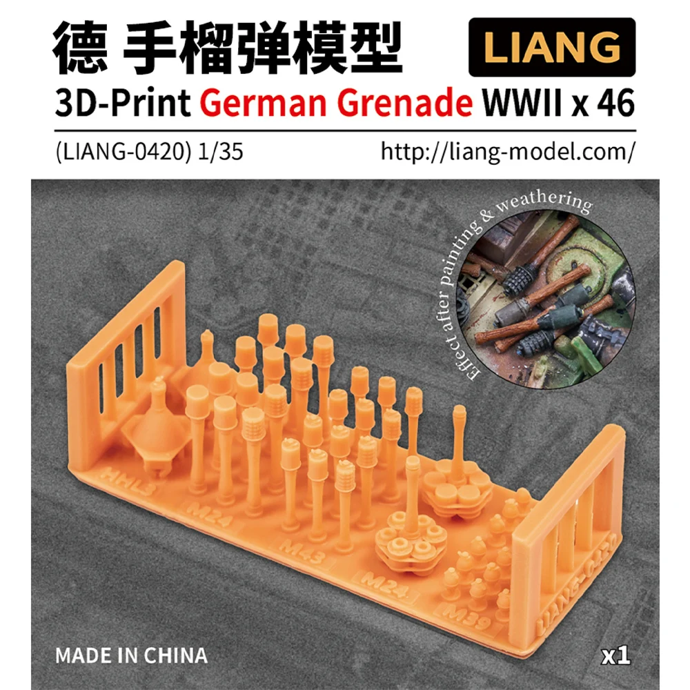 

Liang Model Tools For 3D-Print German/Russia/USA Grenade WWII Detail-up Multi Scale Upgrade Kit Making Tools for Scale 1/35