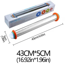 Multi-Function Stainless Steel and Silicone Rolling Pin with Adjustable Thickness Rings and Non-Stick Kneading Mat (Stainless)