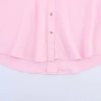 HipSeam Wide Sleeved Shirt Women Spring Asymmetric Hem Button Women's Shirts Simple Lady Johnny Collar Shirts & Blouses - Image 6