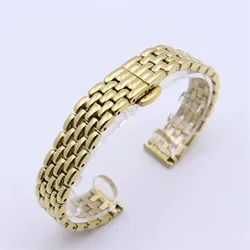 Elegant Women's Stainless Steel Bracelet Watchband in Multiple Widths and Colors - 10mm (Gold)