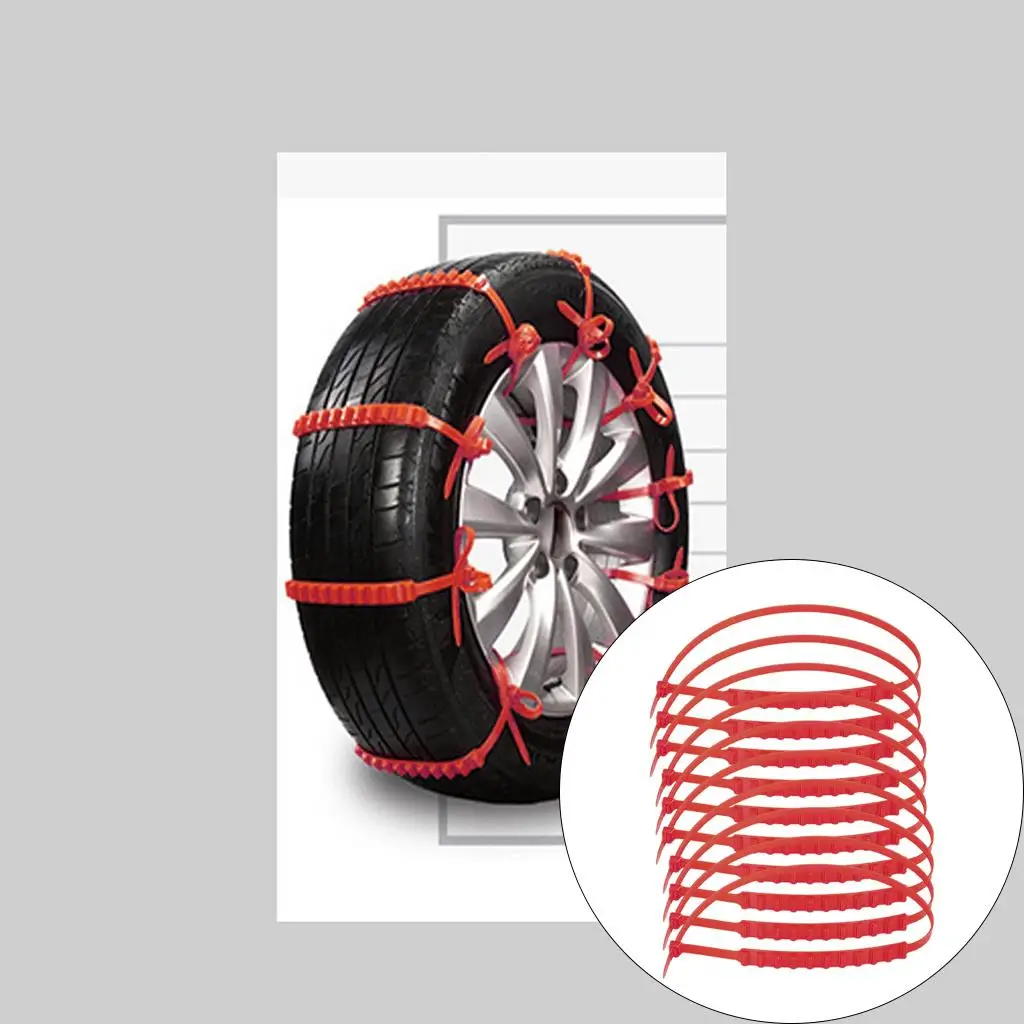 prasku 10Pcs Car Winter Tire Wheels Snow Chains Snow Tire Anti-skid Chains Wheel
