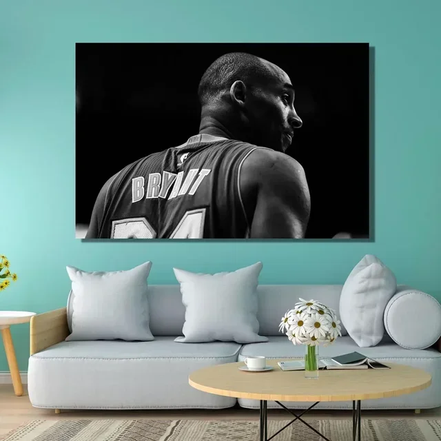 Basketball Legends Canvas Art Kobe LeBron More Framless Wall Decor for Living Room Sports Themed Home Decoration Ideal Gift