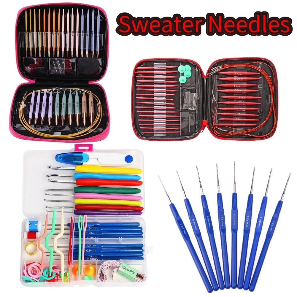 Crochet Hooks Set Sewing Needle Knitting Needle Set Crochet Needles For Knitting Weave Sweater Craft Yarn Sewing Tools crochet hooks crochet needles