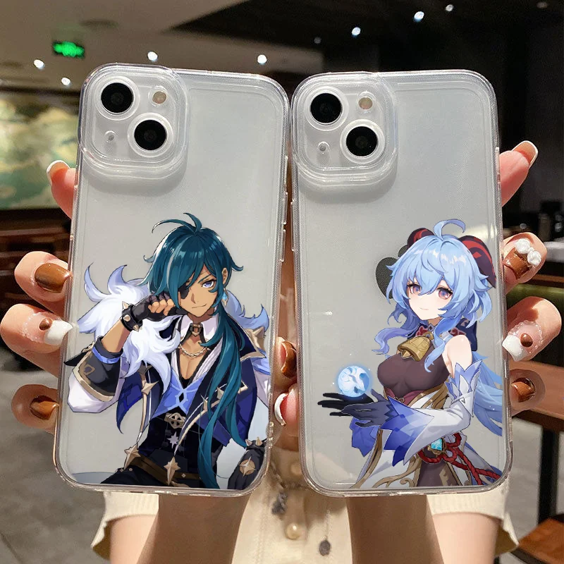 Hot Anime Genshin Impact Cover Per Telefono Per Iphone 11 12 13 14 Pro Max X Xr Xs Max 7 8Plus 13Mini Se20 Custodia Morbida In Silicone Tpu Trasparent