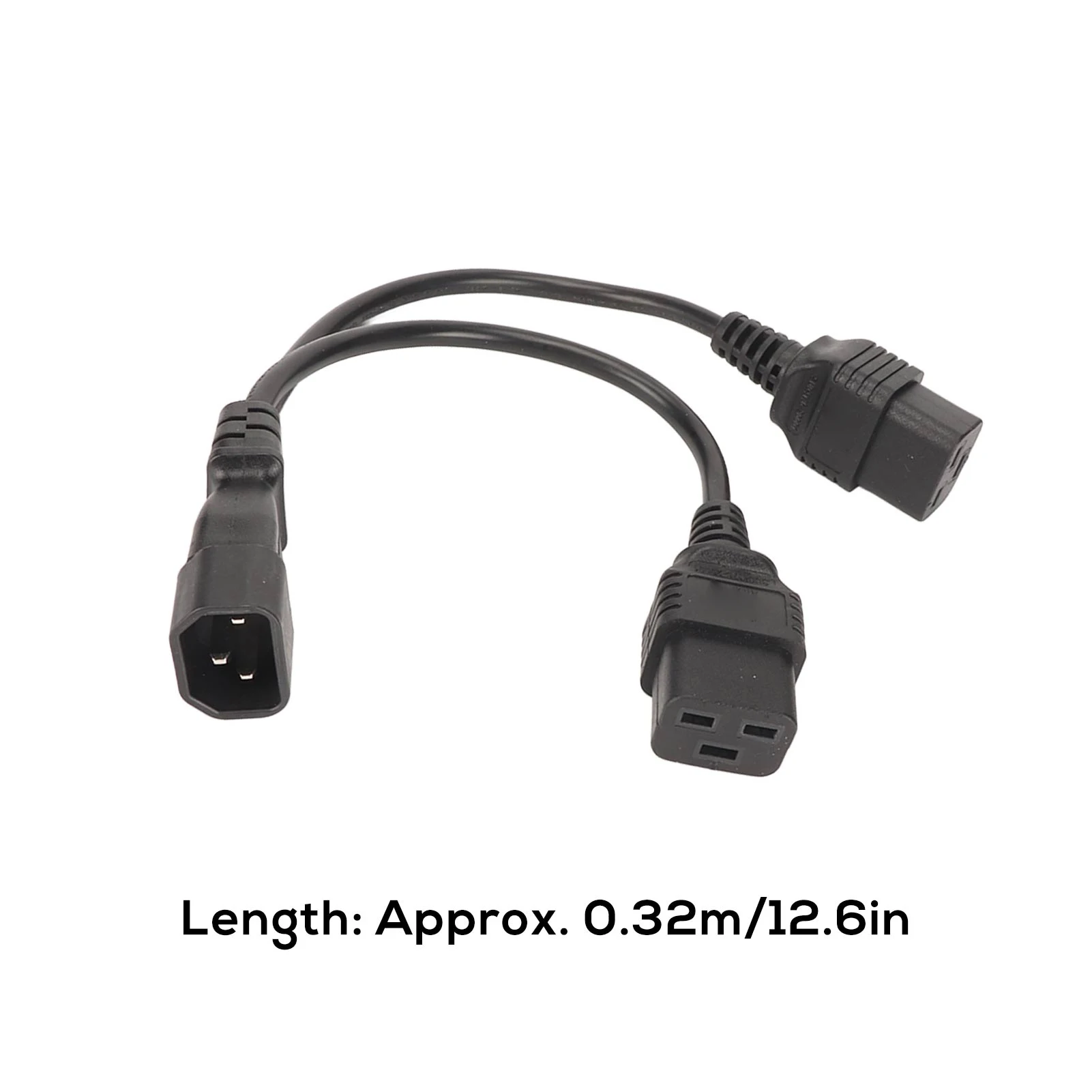 IEC320 C14 Power Cord IEC320 C14 to Dual IEC320 C19 Power Cord IEC320 C14 to Dual C19 Y Splitter Power Cable 10A 250V 12.6in