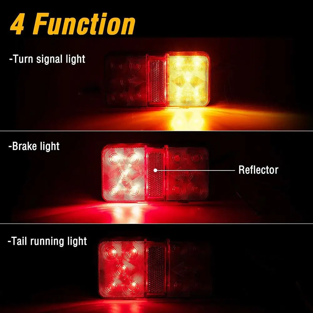 2PCS 12V 24V 10 LED 테일 라이트 미등 회전 신호 표시기 중지 램프 자동차 트럭 트레일러 캐러밴에 대 한 후면 브레이크 라이트