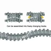 MOC City Train Rail Tracks Straight Crossing Uphill Flexible Switch Forked Curved Railway Building Block Creative DIY Brick Toys 2