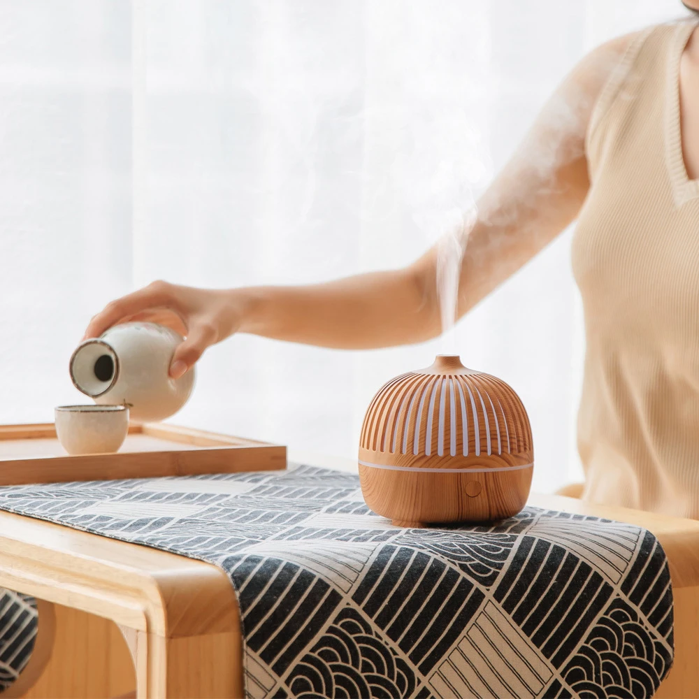 Ancient Charm Fragrance Diffuser Ultrasonic Humidification Essential Oil Fragrance Instrument Wood Grain Aromatherapy Machine