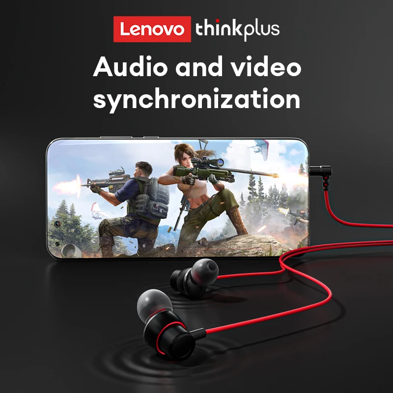 Original Lenovo TW15 New In-Line Control Gaming Wired Headset Soft Ear Cap High Quality Music Sports In-Ear Headset 5