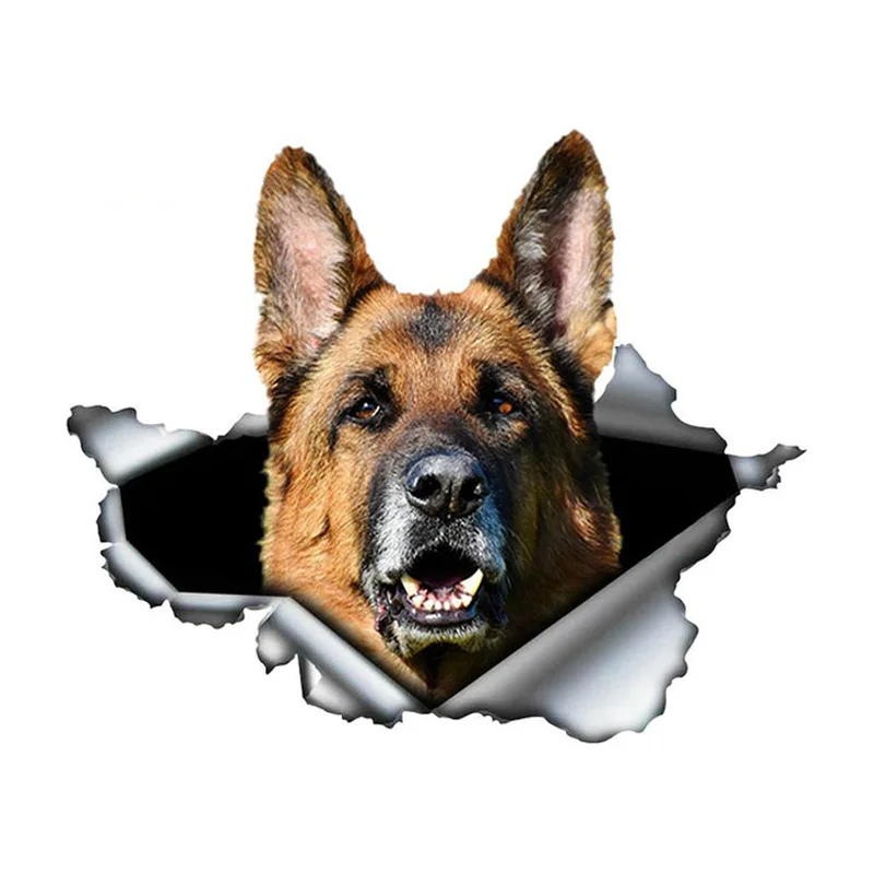 

A0139# 13 cm/17 cm 3D Self-adhesive Decal German Shepherd Car Sticker Waterproof Auto Decors on Bumper Rear Window Laptop