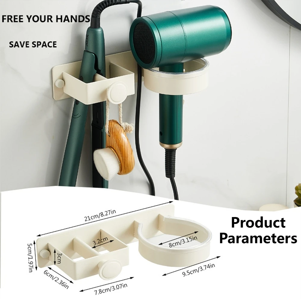 Wall Mount Hair Dryer Bracket Hair Dryer Holder Self Adhesive Stickers Space Aluminum Curling Iron Holder Air Blower Rack storage rack,hair dryer holder,hair tool holder