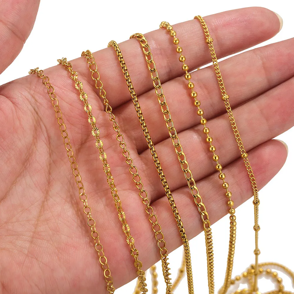 2m Lips Beads Chain – Stainless Steel Cable Chains for DIY Jewelry Making 3