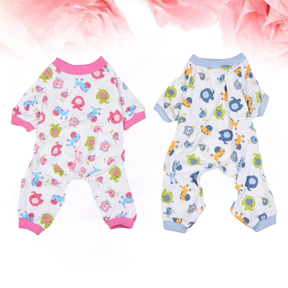2 Pcs Pajamas Warm Puppy Pijams Small Dog Outfits Costumes for Large Dogs Clothes Pet