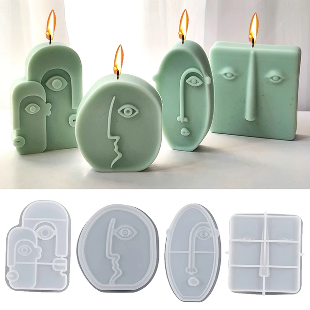 China Factory 3D Abstract Lady Face Candle Making Molds, Silicone