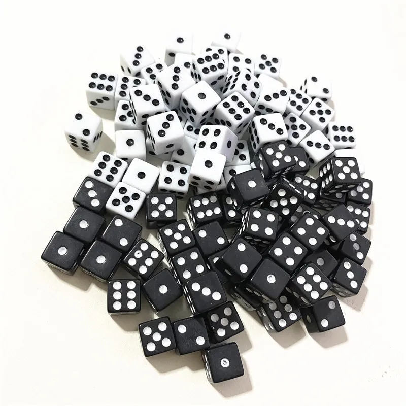 100pcs/lot 10mm Small Digital Dice Accessories Drink Collection Game Dice #10 Black Souvenir Gift Decorations