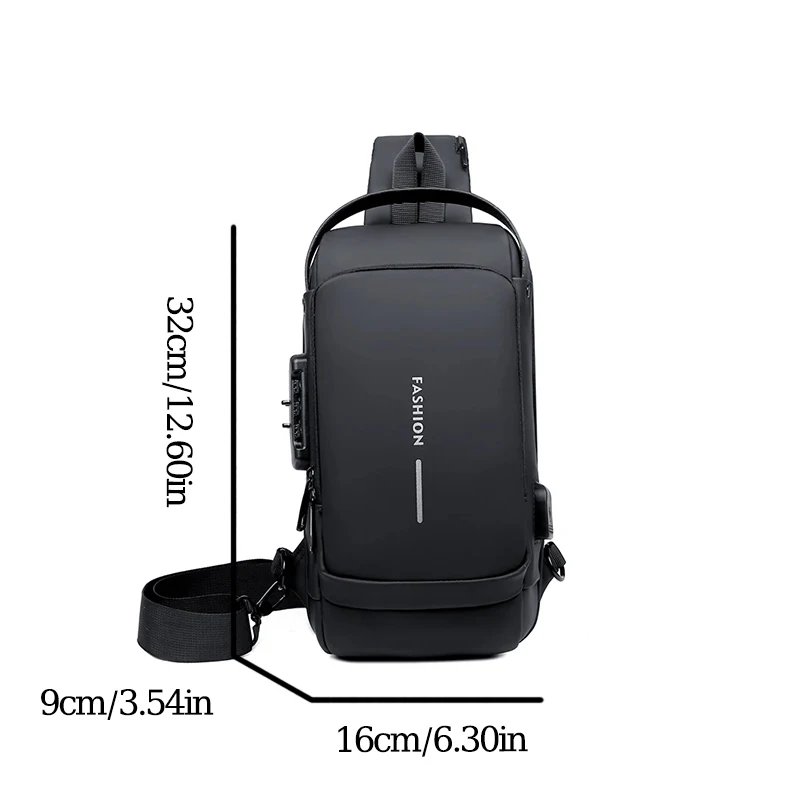 Men Anti Theft Chest Bag Shoulder Bags USB Charging Crossbody Package School Short Trip Messengers Bags Men's Oxford Sling Pack