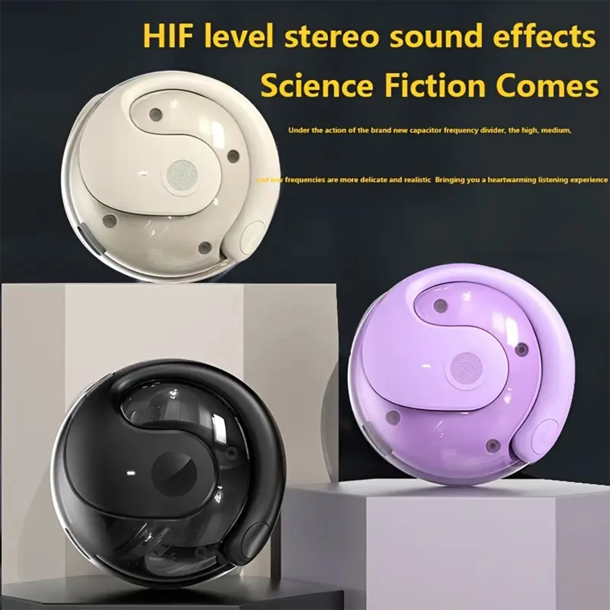 Wireless Headset Headset With HiFi Stereo Headset Condenser Microphone Dolby Audio Smartphone Compatible, For HD Calling And Mus 2