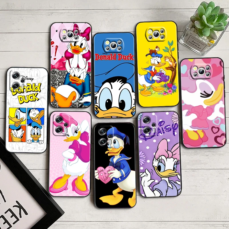 

Donald Duck Disney Daisy For Xiaomi Poco F5 X5 C55 C50 M5 M4 X4 X3 F3 GT NFC M3 C3 M2 F2 F1 X2 Pro Silicone Black Phone Case