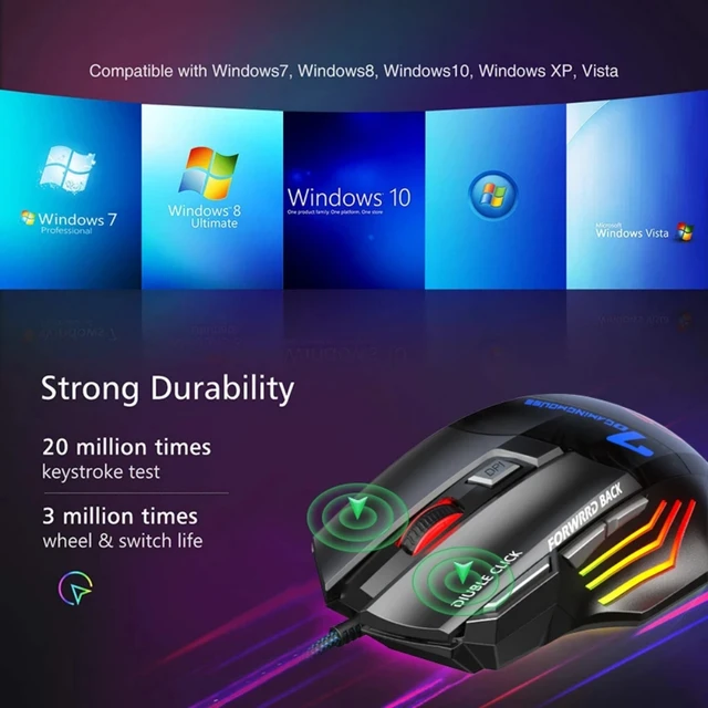Wired RGB Gaming Mouse – 7 Buttons Ergonomic USB 5