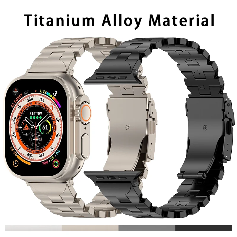 

Titanium Strap for Apple Watch Ultra 49mm 45mm 44mm 38mm 41mm Band Luxury Men's Style Bracelet for IWatch SE 8 7 6 5 4 3 Correa