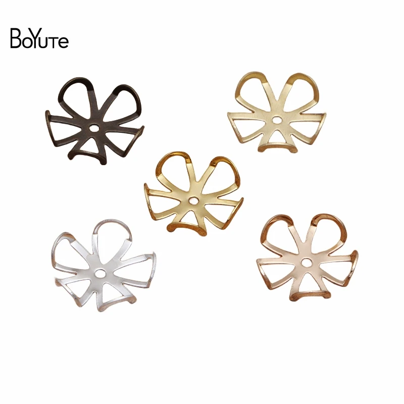 

BoYuTe (100 Pieces/Lot) 18MM Metal Brass Filigree Arched Flower Findings DIY Jewelry Accessories Handmade Materials