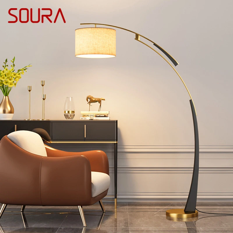 

SOURA Nordic Fishing Floor Lamp Modern Family Living Room Beside The Sofa Creative LED Decorative Standing Light