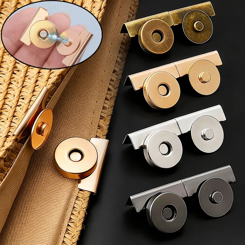 Magnetic Metal Seamless Buckle for Bags Sutureless Magnetic Snap Buttons for DIY Buckle Closure Magnetic Snaps for Handbags