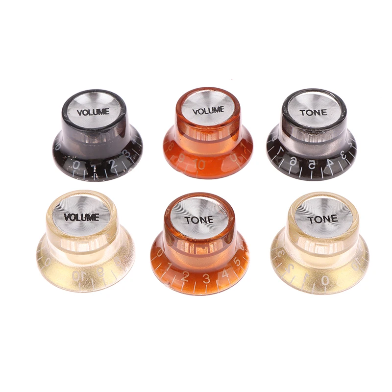 Black Top Hat Bell Chitarra Elettrica In Alluminio 3 Toni 3 Manopole Di Controllo Del Volume Per Parti Di Strumenti Musicali Gibson Les Paul Sg