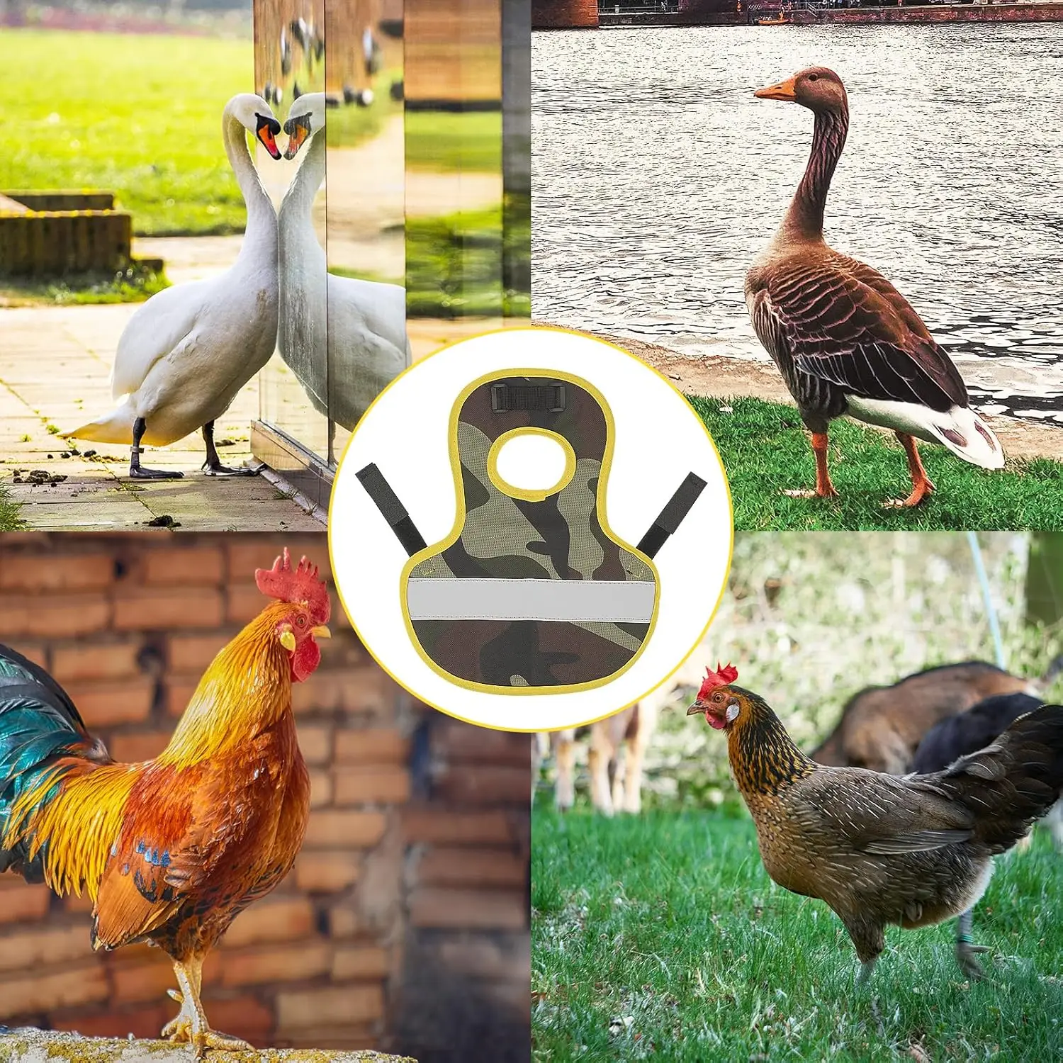 Farm Chicken Accessories Poultry Back Protectors 6-Pack Chicken Saddles For Hens - Back Feather Protection Aprons Chicken Saddle Aprons Poultry Back Protector Chicken Saddle