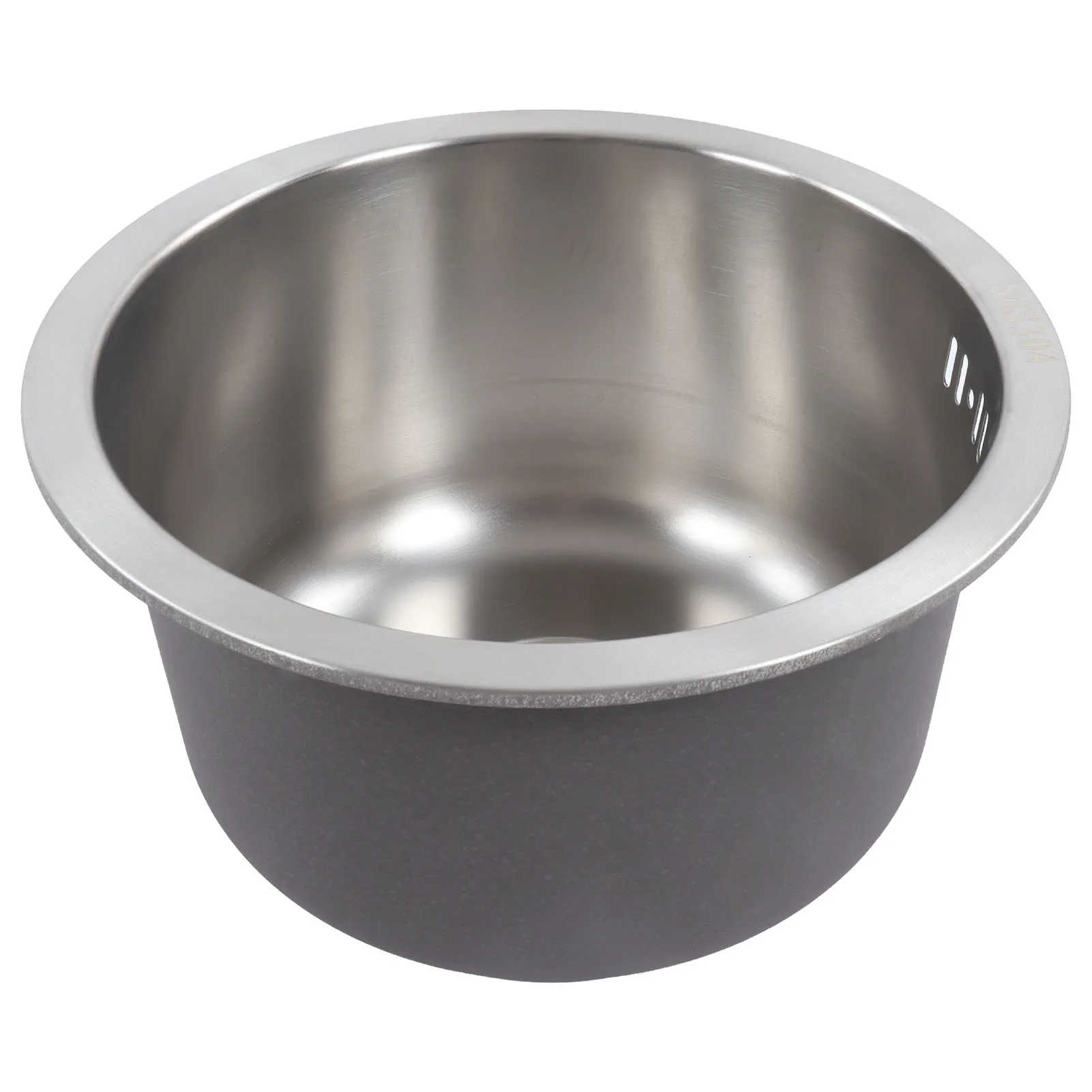Stainless Steel Round Sink Kitchen Mini Single Bowl Grey Basin with Drain Fitting 30cm Diameter Home Decor Kitchen Accessories ﻿
