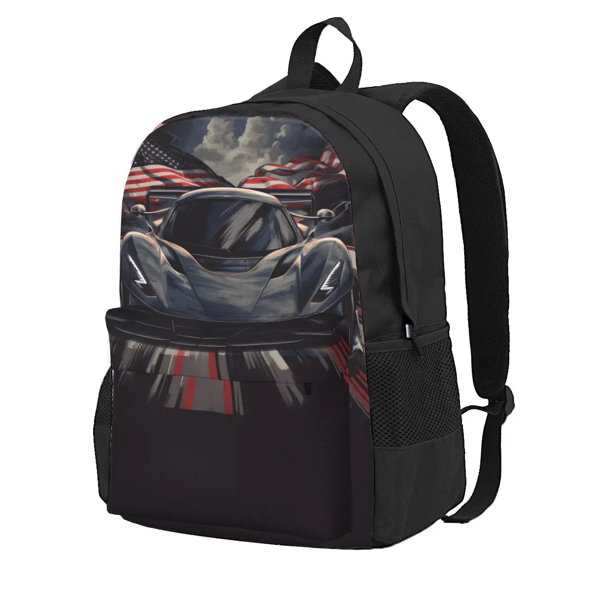 

Dazzling Sports Car Backpack Car Road Cute Backpacks Unisex Camping Large High School Bags Custom Rucksack