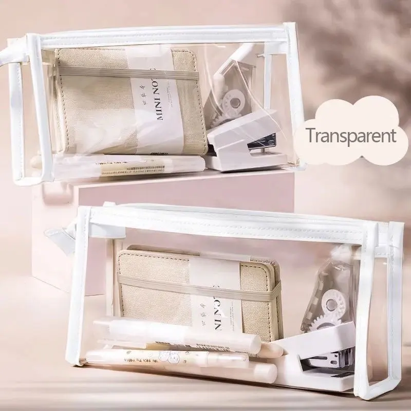 Kawaii Pencil Case Transparent PVC pen pouch organizer for girls Pencil boxes School supplies Cute korean stationery pencil cases
