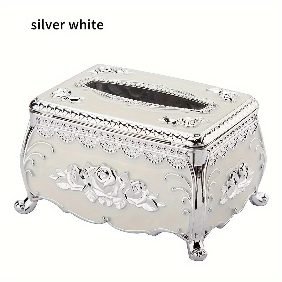 Plastic Tissue Box Cover Suitable for Home Living Room Coffee Table Creative Luxury KTV Napkin Holder Restaurant 5