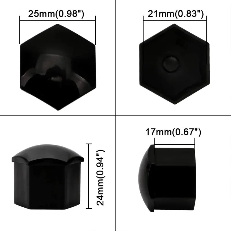 Car Wheel Nut Caps Screw Caps Auto Accessories 20Pcs 17/19/21mm