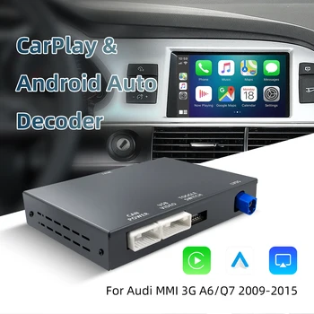Kit Decoder Wireless CarPlay Android Auto per Audi A6 Q7 2009-2015 Sistema MMI 3G Schermo 6.5/7 Pollici Aggiornamento OEM