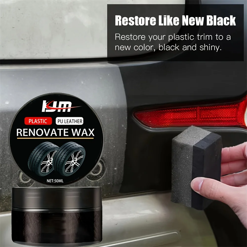 Universal Rubber Refresh Wax – Long-lasting Black Coat Repair, Leather Repair Polish, Hydrophobic Car Detail Care BEST SELLERS