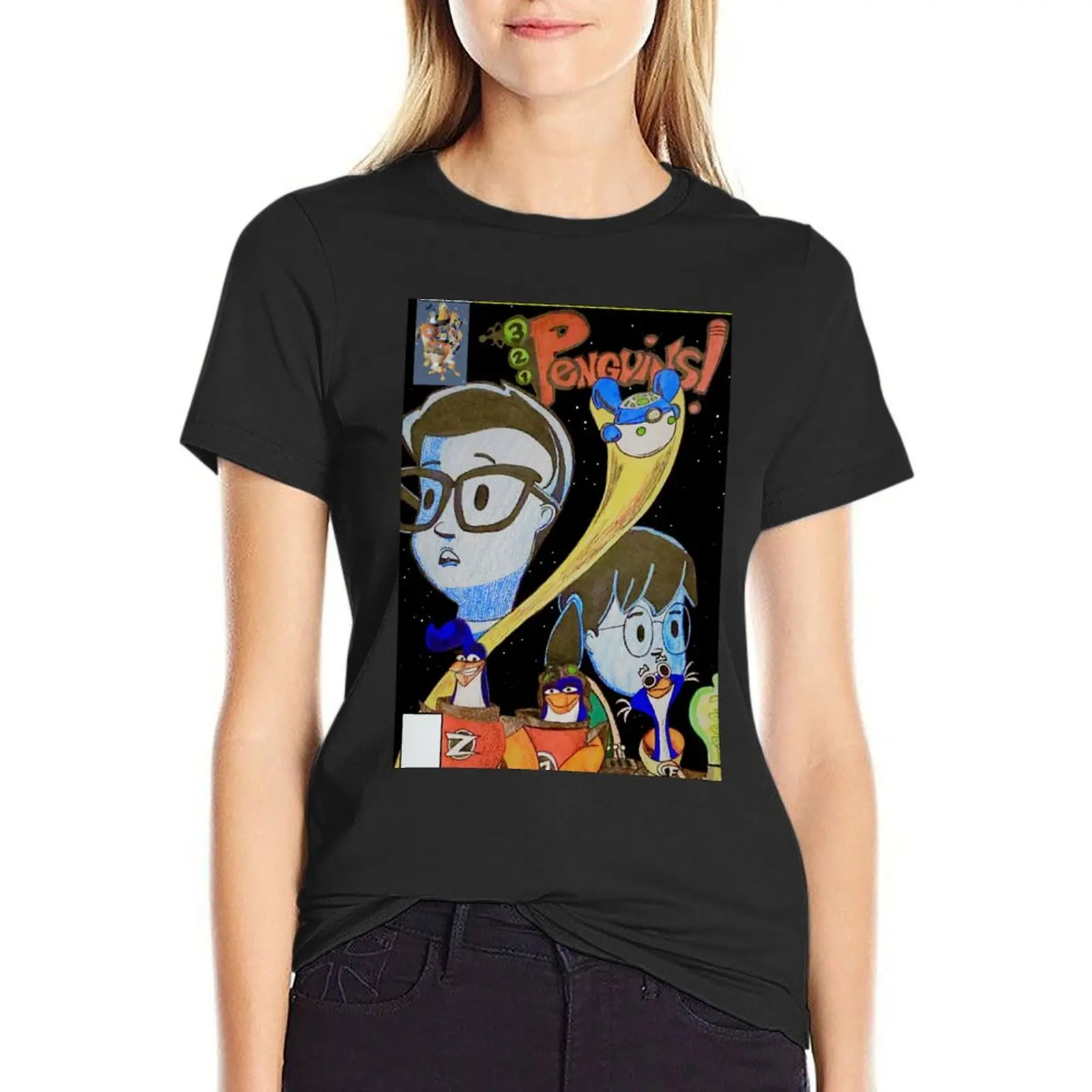 3-2-1 Penguins! Issue #1 T-Shirt hippie clothes graphics tops Women