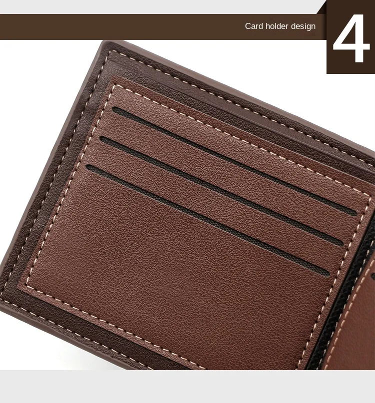 Männer Business Brieftasche Hohe Qualität PU Leder Kreditkarte Halter Fall Männlich Kurze Zipper Münzfach Geldbörse Geld Tasche mit haspe – Detail 12
