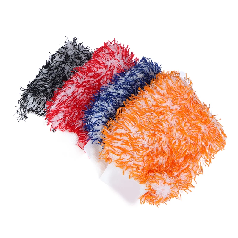 1PC Auto Care Double-faced Glove Car Wash Microfiber Chenille Gloves Thick Auto Cleaning Mitt Wax Detailing Waterproof Brush
