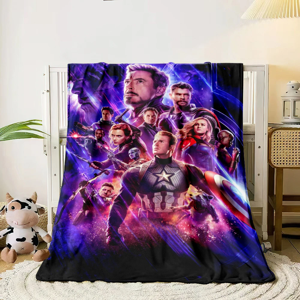 어벤져스 영화 프린트 플란넬 얇은 담요 사계절 담요. 소파, 침대, 거실, 여행 피크닉 담요 선물 