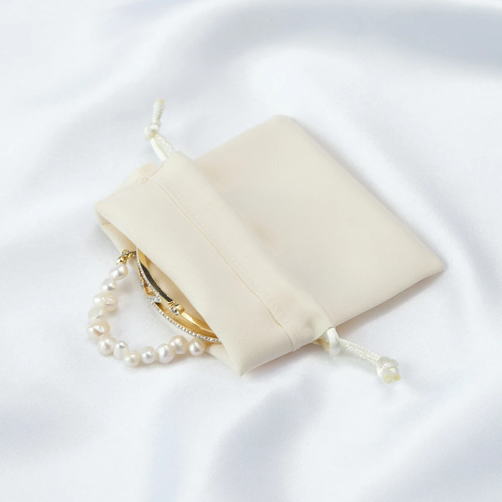 Silk Jewelry Gift Bags for Ring Necklace Packing Wedding Favors Candy Satin Pouches Jewellry Organizer Storage Can Custom Logo